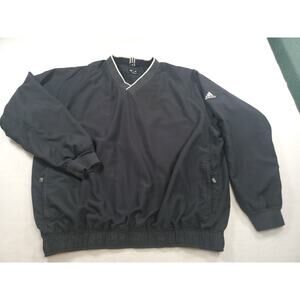 Adidas ClimaShell XL Windbreaker Pullover Navy Blue Pockets Zippers V-Neck